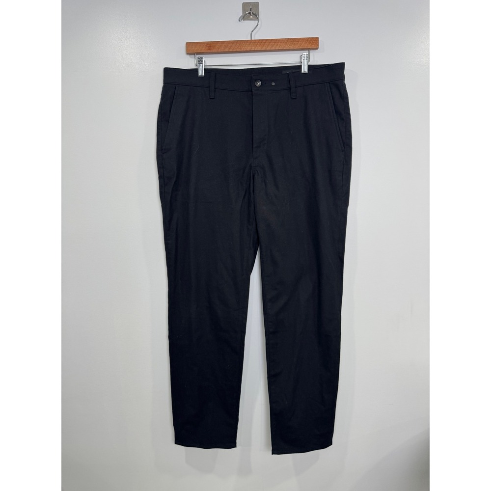 Rag & Bone Men Black Chino Trousers Flat Front Cotton Blend Pants Size 36